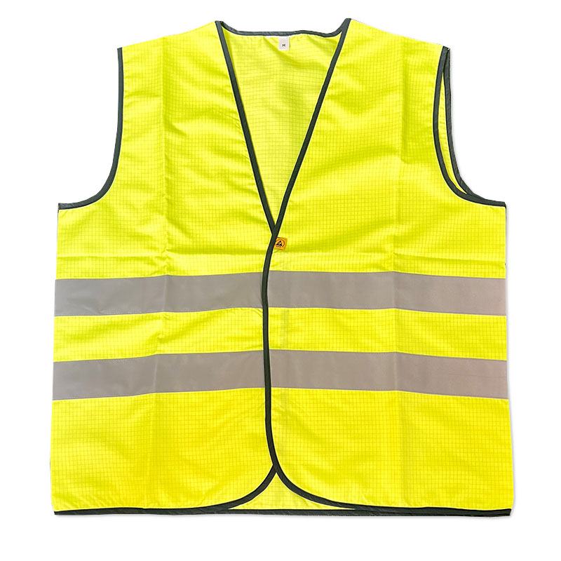 ESD warning vest, neon yellow, size M