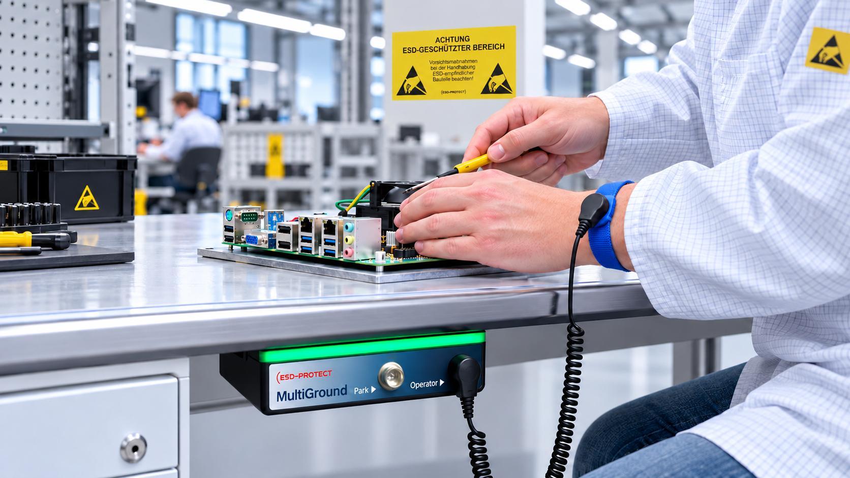 ESD-Elektronikmontage am Arbeitsplatz