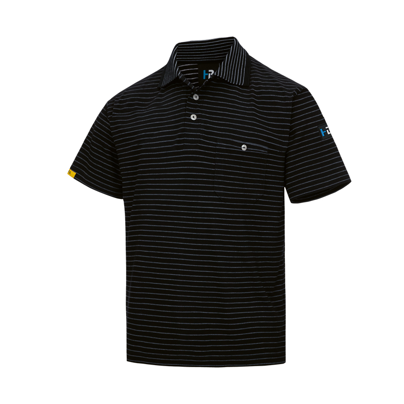 EP1002389-Conductex ESD-Poloshirt  Green Turtle Unisex Schwarz Front 5001
