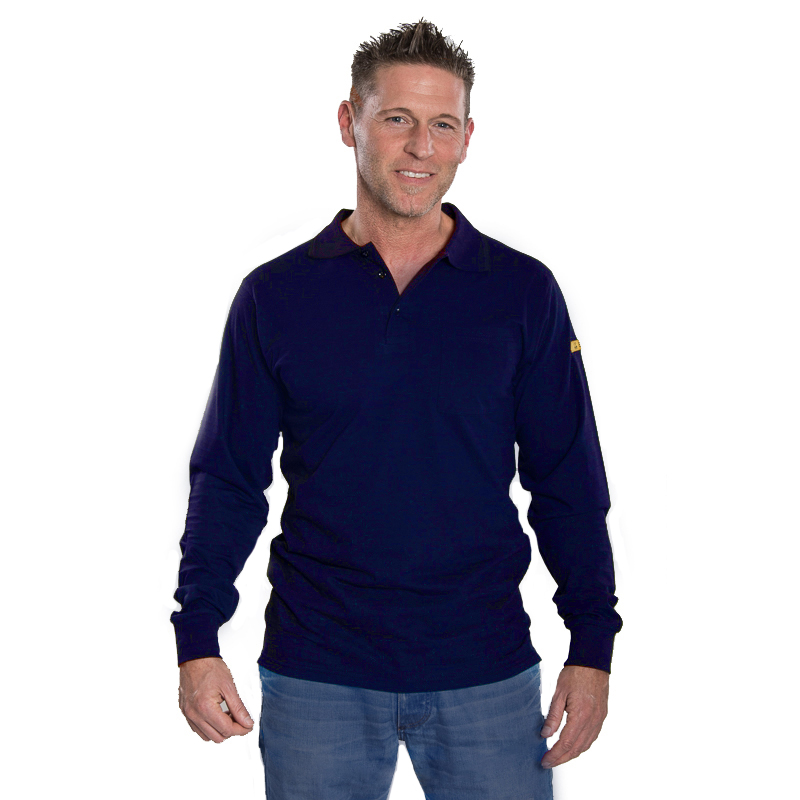 EP1002112 Polo langarm Herren marine 5723