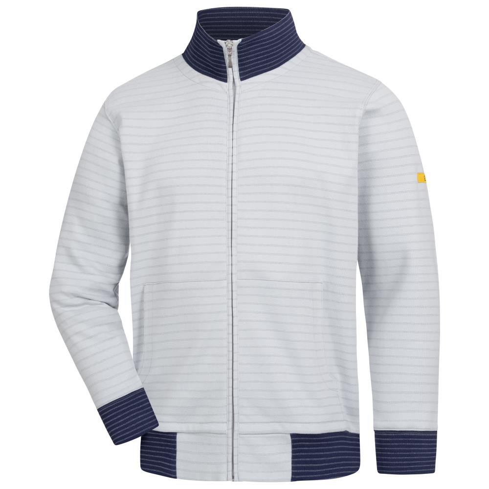 EP1003069-ESD-Sweatjacke-CONDUCTEX-silbergrau-navy-1 Front 4759