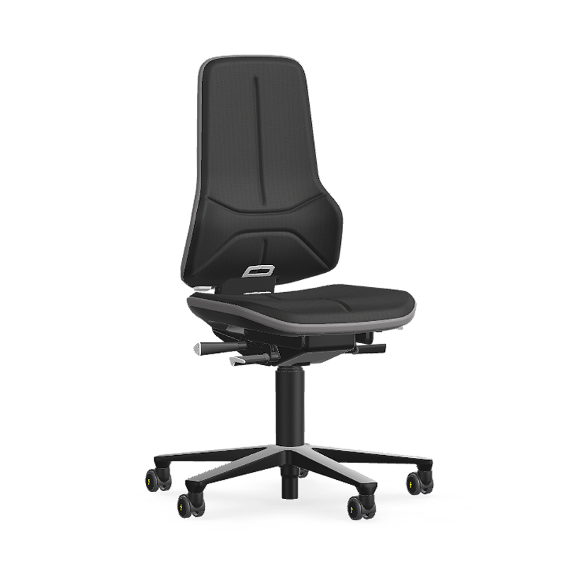 EP0805220-Bimos-Neon-2-Stoff-schwarz-mit-Rollen-ESD-Stuhl 5856