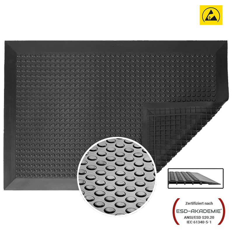 ESD-Arbeitsplatzmatte Nitril Smooth, Flachnoppe