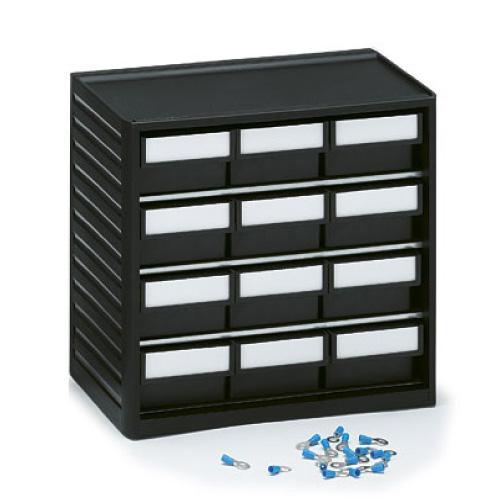 ESD-Kleinteilemagazin 12 Schubladen, H=62mm