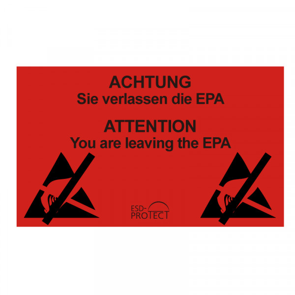 EPA-Ausgangsschild, DE-EN, Hartplastik, 500x300 mm