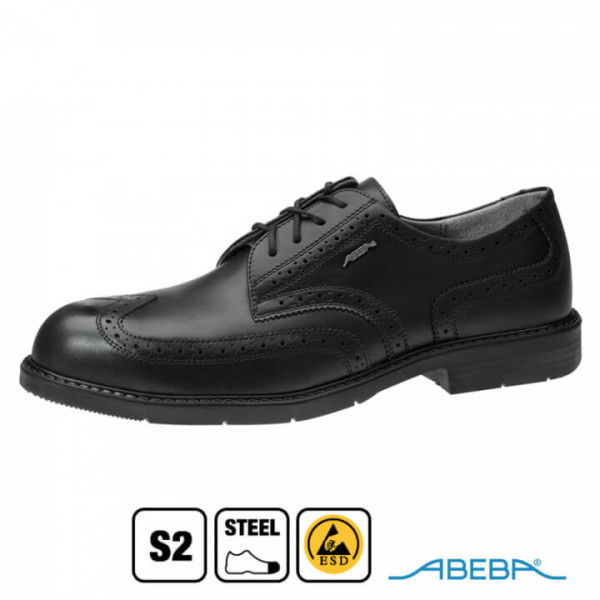Abeba 33230 ESD-Schuhe Business schwarz Glattleder mit Stahlkappe