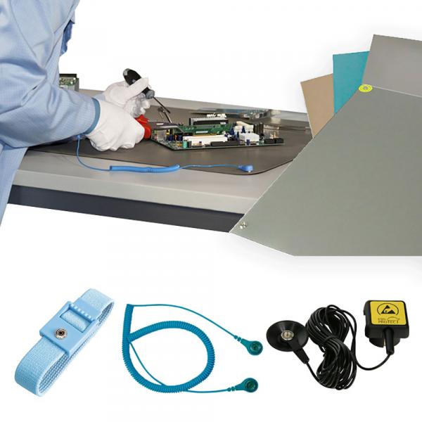 EP0504048 ESD Tischmatten-Set ProMat Starter-Kit 60x60 Erdungsmatte, Erdungsleitung, Handgelenksband und Spiralkabel
