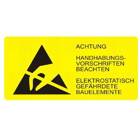 Etiketten ESD-Logo mit Warnhinweis