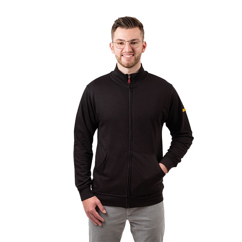 Safeguard ESD Sweatjacke mit Zip, schwarz 260g/m², 2XL